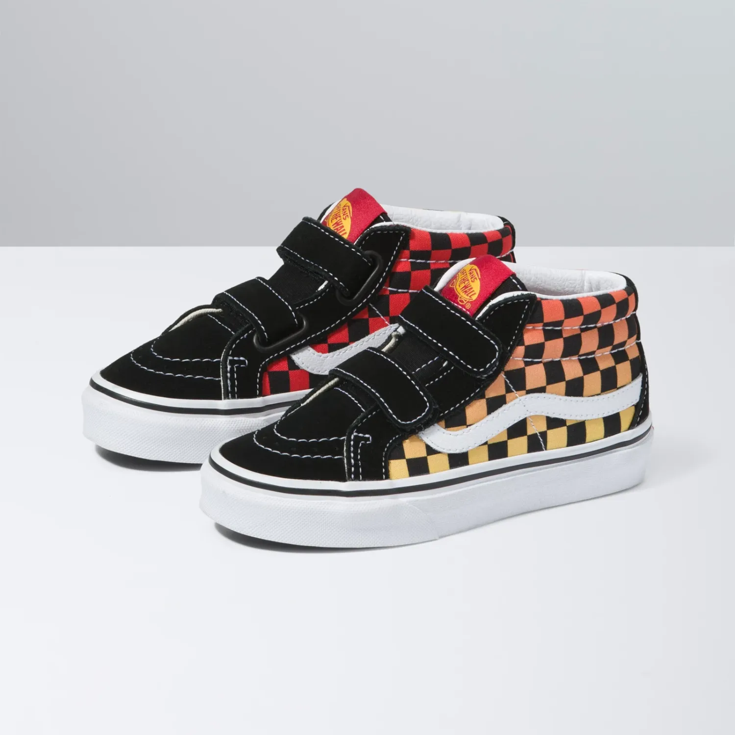 Vans Sk8-Mid Reissue V (Flame Logo Repeat) Black/Multi Youth Shoes