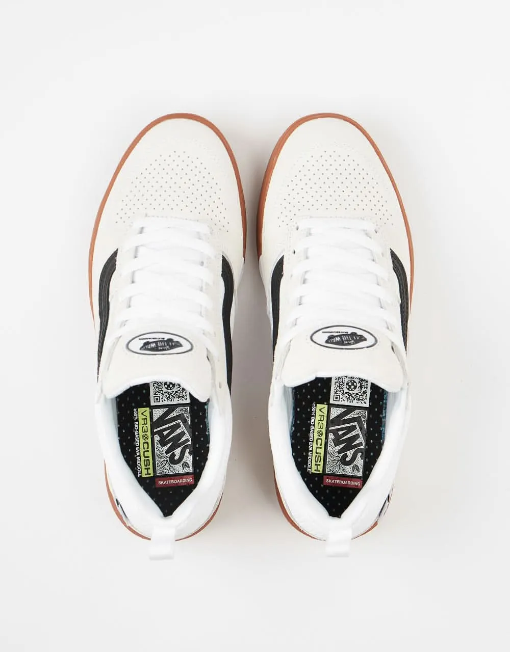 Vans Zahba Skate Shoes - White/Black/Gum