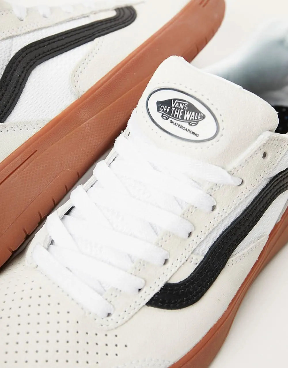 Vans Zahba Skate Shoes - White/Black/Gum