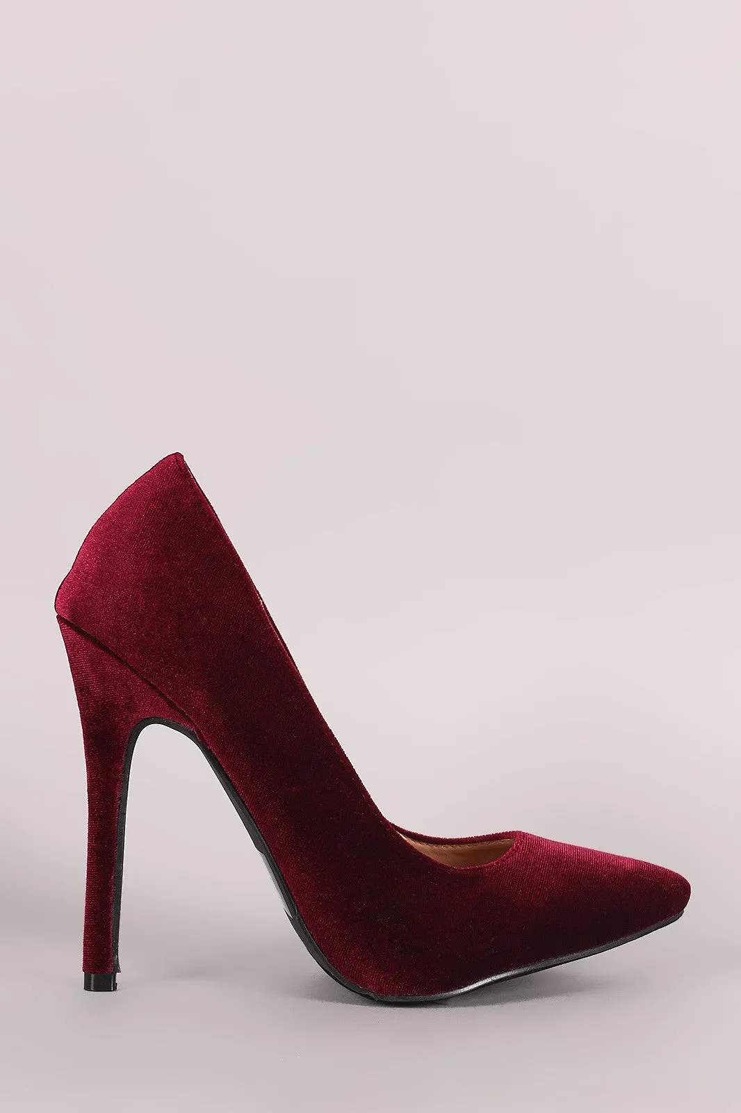 Velvet Pointy Toe Stiletto Pump