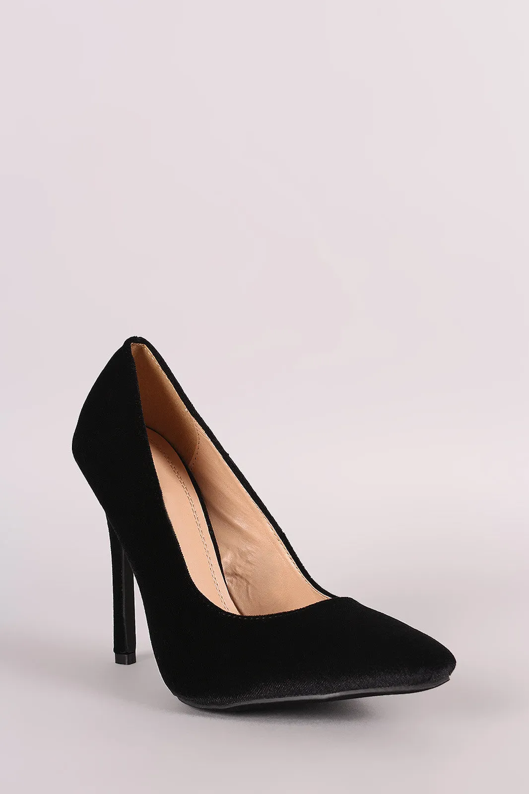 Velvet Pointy Toe Stiletto Pump