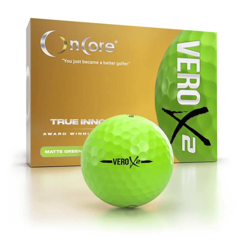 VERO X2 Golf Balls - Matte Green (Dozen) - Tour Performance Balls