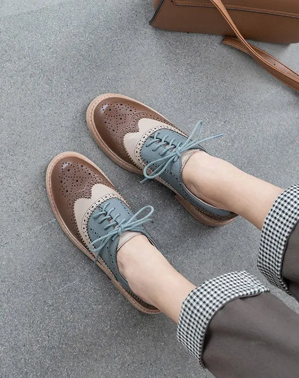 Vintage Lace Up Oxford Shoes for Women