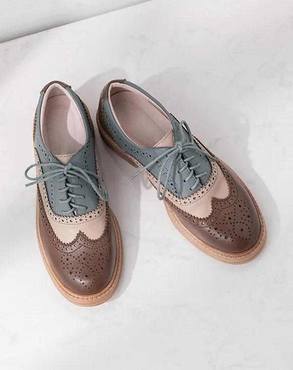 Vintage Lace Up Oxford Shoes for Women