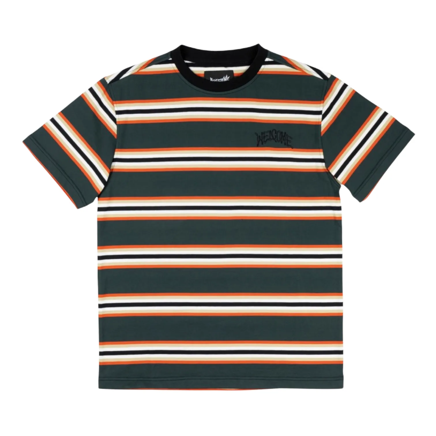 WELCOME THELEMA STRIPE SHORT SLEEVE KNIT - SPRUCE