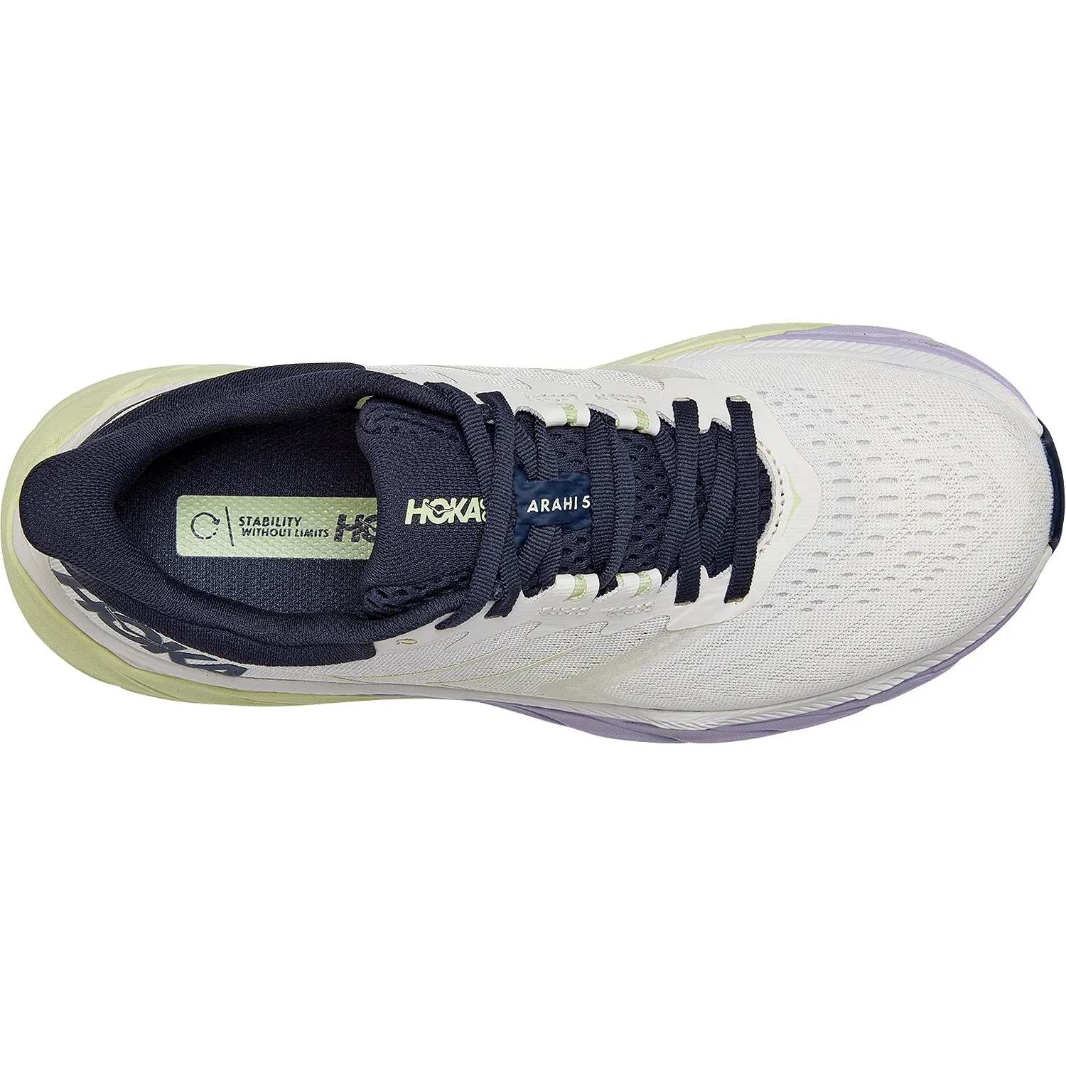 Women's Hoka One One Arahi 5 Blanc De Blanc/Outer Space Mesh