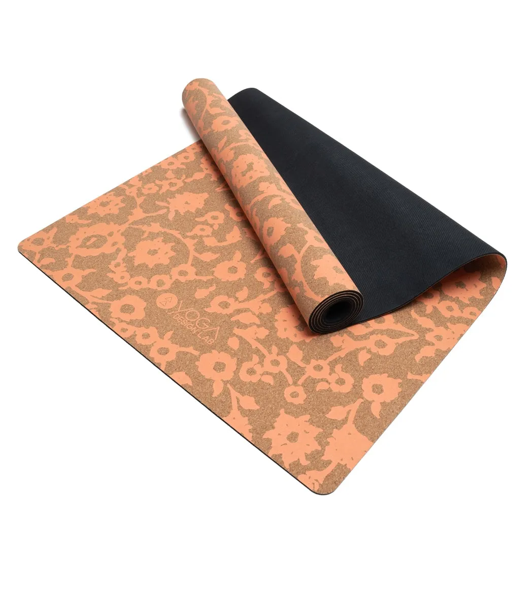 Yoga Design Lab Cork Yoga Mat 3.5mm Floral Batik Coral