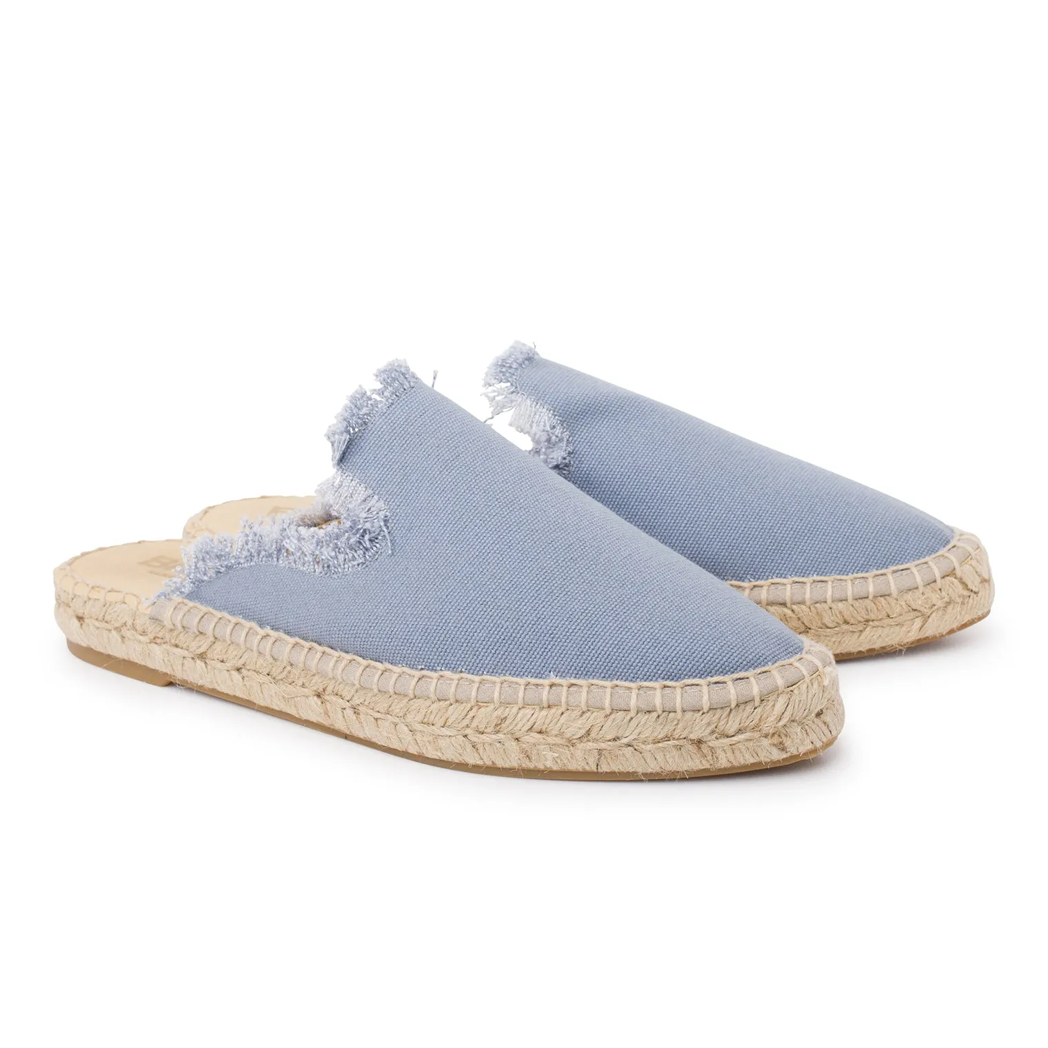 Zaragoza Canvas Espadrille Mule Slides - Denim Blue