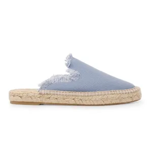 Zaragoza Canvas Espadrille Mule Slides - Denim Blue